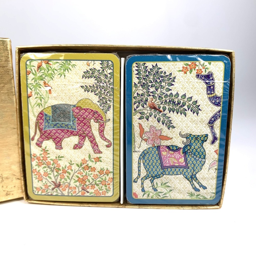 Caspari Double Deck LE JARDIN DE MYSORE Bridge Playing Cards Belgium NEW SEALED